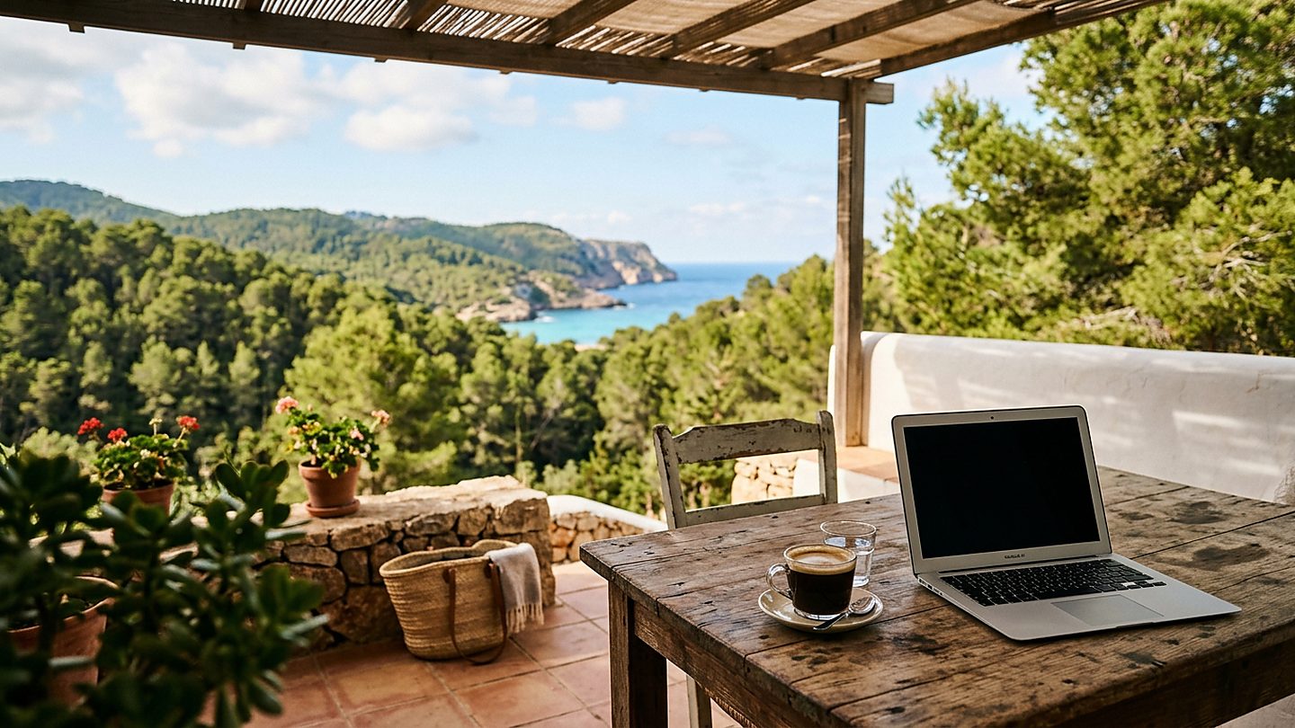 Sfeerbeeld bij Videobellen vanaf Ibiza: zo voorkom ik stress vóór een belangrijke call